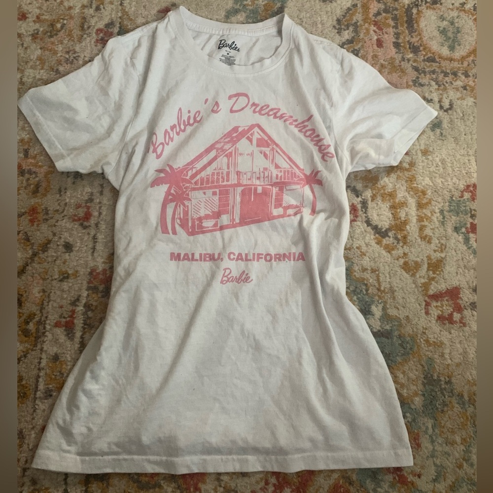 Barbie T-shirt, Womens Medium, White and Pink